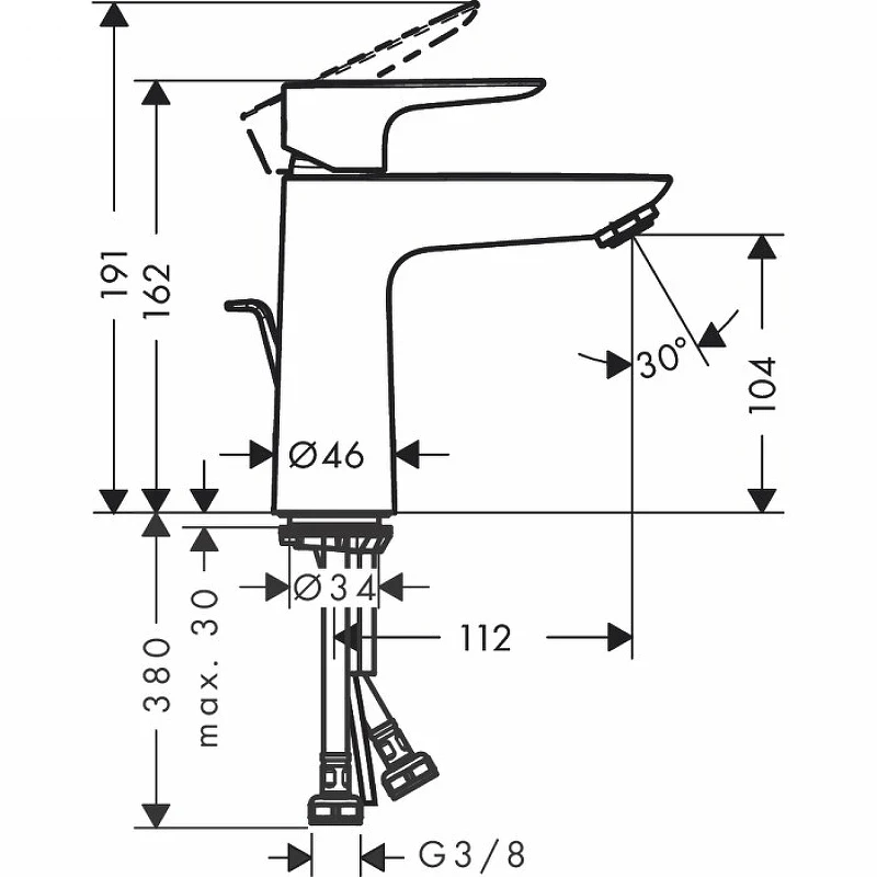 Смеситель для раковины Hansgrohe Talis E 71710000 Хром латунь