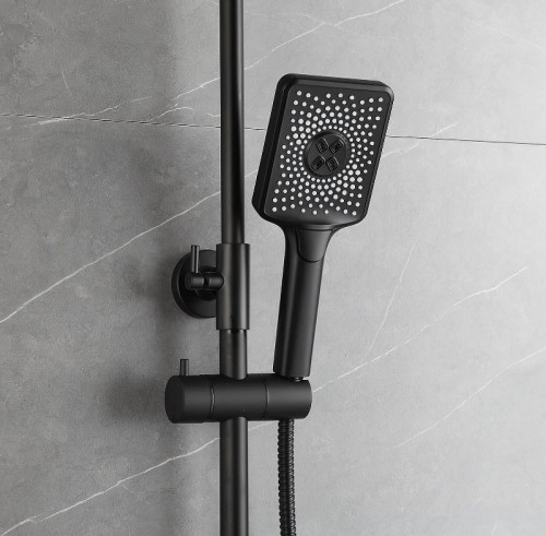 Душевая система Frap H71-6 F2471-6 Черная матовая латунь на стену