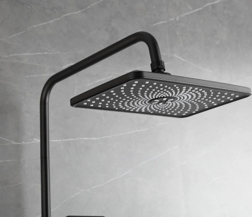 Душевая система Frap H71-6 F2471-6 Черная матовая латунь на стену