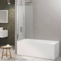 Шторка на ванну Berges River S 90х145 065012 профиль Хром стекло прозрачное