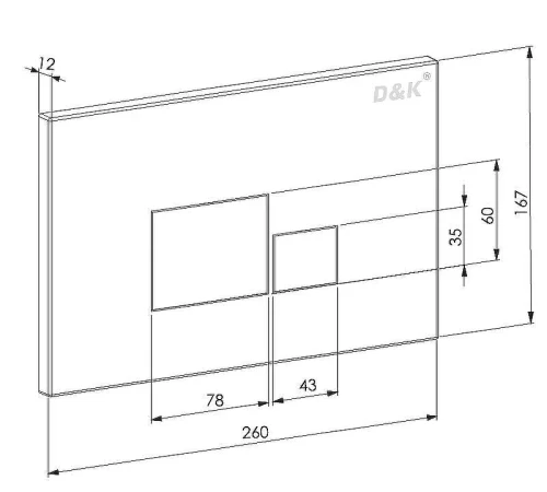 Кнопка смыва для инсталляции D&amp;K Quadro DB1519002 Хром матовый