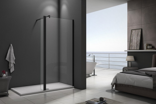 Душевая перегородка Good Door Walk In SP2-90-C-B 90x28 профиль Черный стекло прозрачное