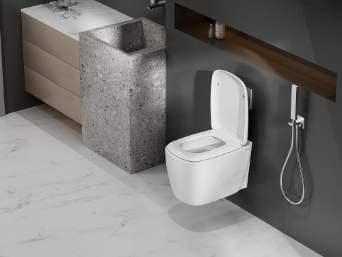 Унитаз Abber Rechteck AC1217 подвесной цвет Белый с сиденьем Микролифт