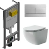 Унитаз с инсталляцией Ceramicanova Forma CN3009 + Jacob Delafon E29025-NF+E4316-CP с сиденьем Микролифт и клавишей смыва Хром