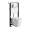 Комплект унитаза с инсталляцией WasserKRAFT Aller 10TLT.010.ME.CH03.H002 цвет Белый с сиденьем Микролифт и клавишей смыва цвет Хром