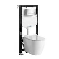 Комплект унитаза с инсталляцией WasserKRAFT Aller 10TLT.010.ME.CH03.H002 цвет Белый с сиденьем Микролифт и клавишей смыва цвет Хром