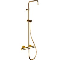 Душевая система Remer Elegance EQ32ASSDBG с термостатом Золото брашированное латунь на стену