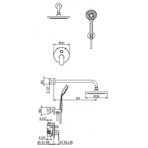 Душевая система Gattoni H2Omix7000 KTH715/PDC0 Хром