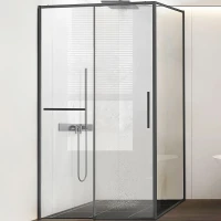 Душевой уголок Vincea Slim Soft 140x80 VSR-1SS8014CLGM профиль Вороненая сталь стекло прозрачное