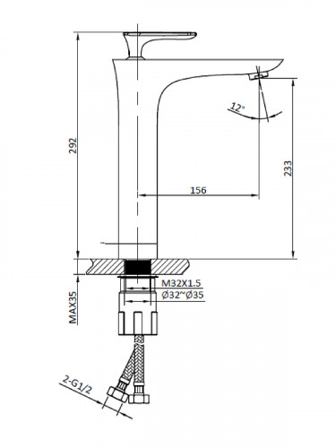 Смеситель для раковины AltroBagno Aperto 010207 Bi цвет Белый