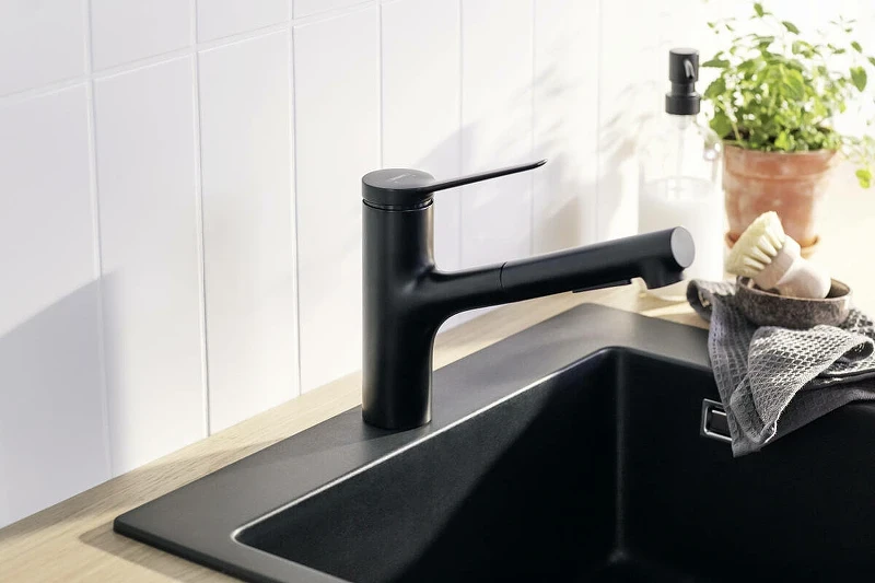 Смеситель для кухни Hansgrohe Zesis M33 74800670 Черный матовый латунь