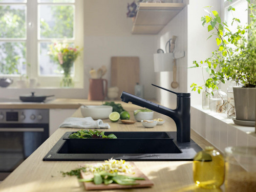 Смеситель для кухни Hansgrohe Zesis M33 74800670 Черный матовый латунь