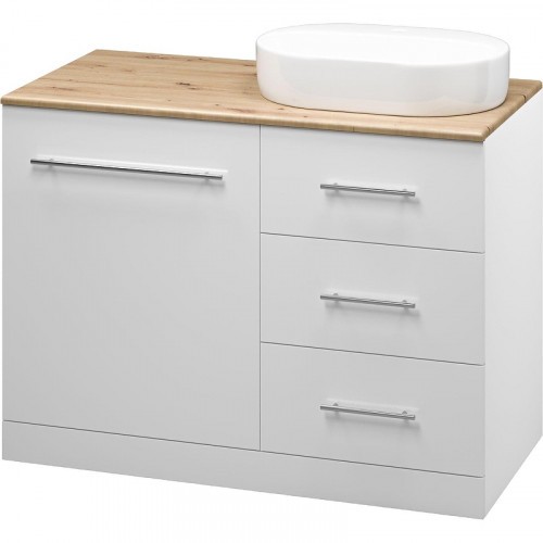 Тумба под раковину Misty Респект 120 R Э-Рес01120-13ЯП Белая Дуб Артизан