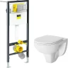 Унитаз с инсталляцией Damixa Jupiter DX77C1738SC + Viega Prevista Dry 8524.14 792596 с сиденьем Микролифт и клавишей смыва Хром