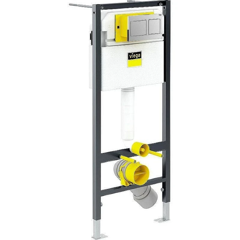 Унитаз с инсталляцией Damixa Jupiter DX77C1738SC + Viega Prevista Dry 8524.14 792596 с сиденьем Микролифт и клавишей смыва Хром