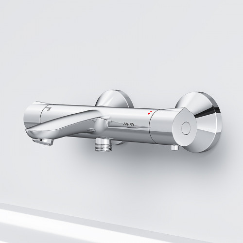 Смеситель для ванны AM.PM Like F8050000 с термостатом Хром латунь на стену