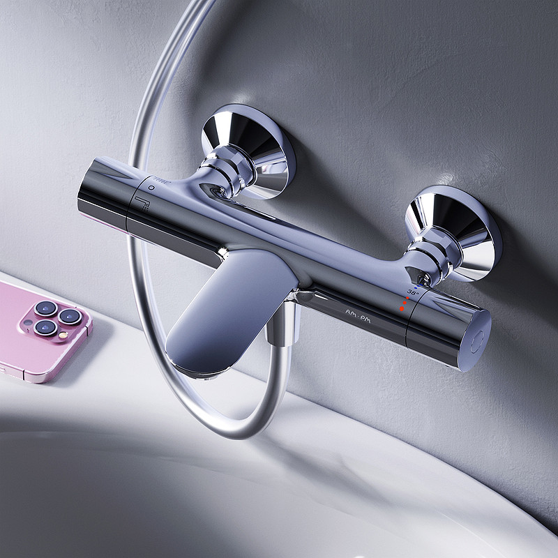 Смеситель для ванны AM.PM Like F8050000 с термостатом Хром латунь на стену