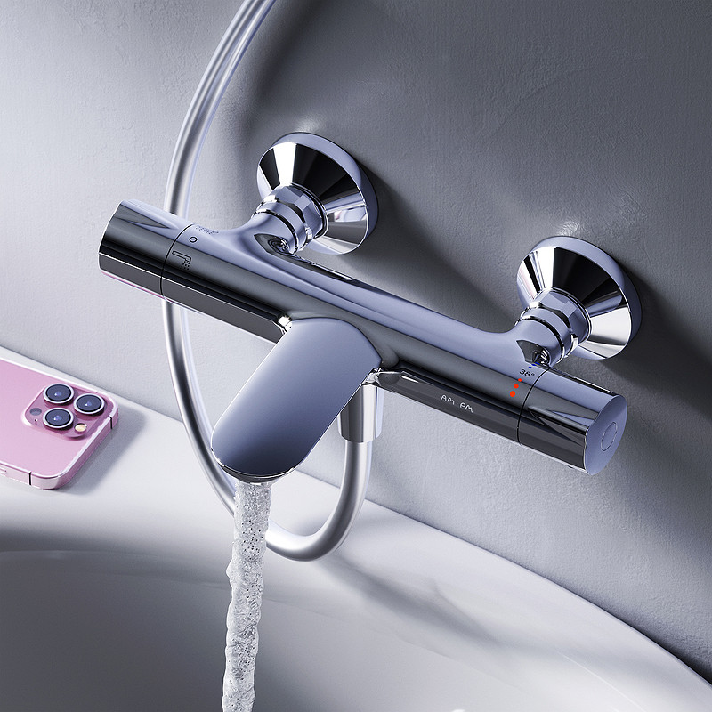 Смеситель для ванны AM.PM Like F8050000 с термостатом Хром латунь на стену