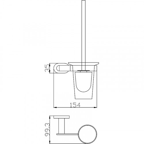 Ершик для унитаза Rav Slezak Yukon YUA0500CMAT Черный матовый