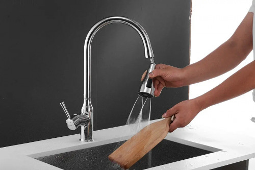 Смеситель для кухни Shevanik S163 цвет Хром