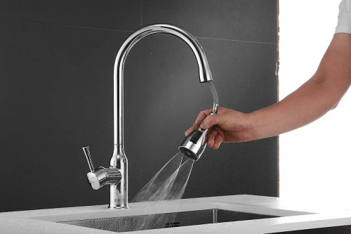 Смеситель для кухни Shevanik S163 цвет Хром