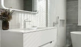 Тумба под раковину Jorno Modul 100 Mоl.01.97/P/W подвесная Белый глянец МДФ / ЛДСП