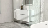 Тумба под раковину Jorno Modul 100 Mоl.01.97/P/W подвесная Белый глянец МДФ / ЛДСП
