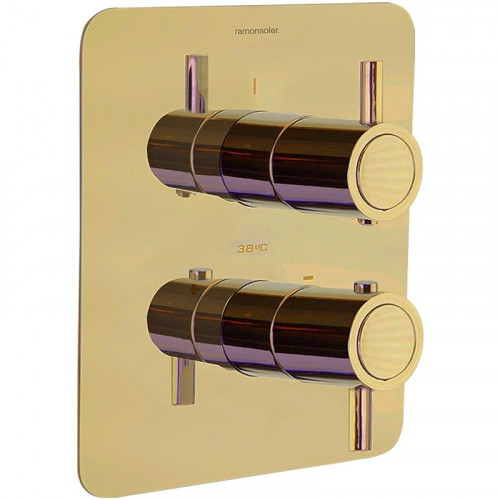 Смеситель для душа Ramonsoler Odisea 398722SOC с термостатом Золото брашированное