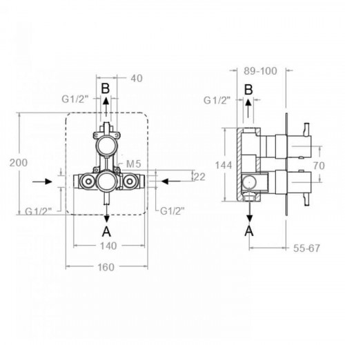 Смеситель для душа Ramonsoler Odisea 398722SOC с термостатом Золото брашированное