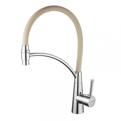 Смеситель для кухни Shevanik S743-2 цвет Хром Бежевый