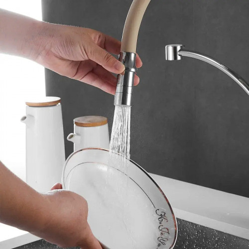 Смеситель для кухни Shevanik S743-2 цвет Хром Бежевый