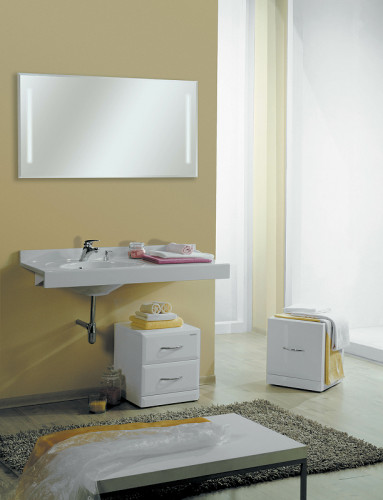 Зеркало Aquaton Отель 120 1A101402OT010 с подсветкой с функцией антипар МДФ / ЛДСП, стекло