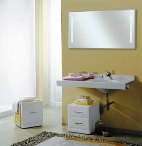 Зеркало Aquaton Отель 120 1A101402OT010 с подсветкой с функцией антипар МДФ / ЛДСП, стекло