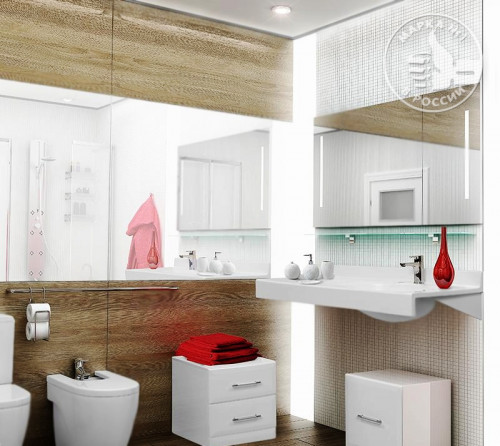 Зеркало Aquaton Отель 120 1A101402OT010 с подсветкой с функцией антипар МДФ / ЛДСП, стекло