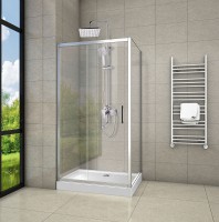 Душевой уголок Ceruttispa Gloria 120x80 профиль Хром стекло прозрачное