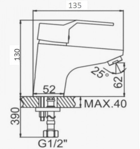 Смеситель для раковины D-Lin D110403 цвет  Хром