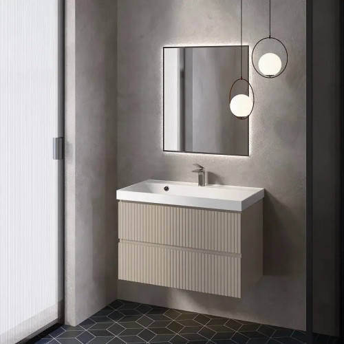 Тумба под раковину AQUAme S1 80 AQM900180BG подвесная цвет Бежевый