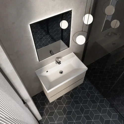 Тумба под раковину AQUAme S1 80 AQM900180BG подвесная цвет Бежевый