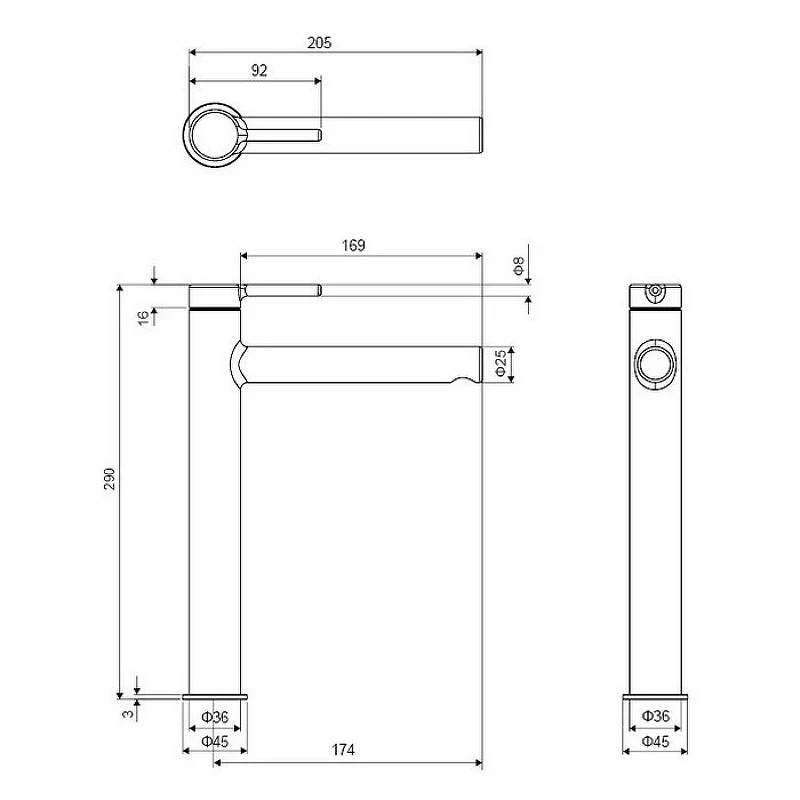 Смеситель для раковины Excellent Pi Arex AREX.1202GL Золото