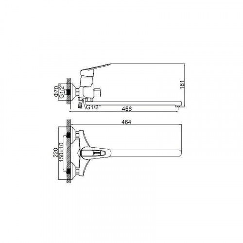 Смеситель для ванны D-Lin D146429 универсальный цвет  Хром