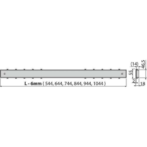 Решетка для душевого лотка Alcaplast TILE-650 Полая под плитку