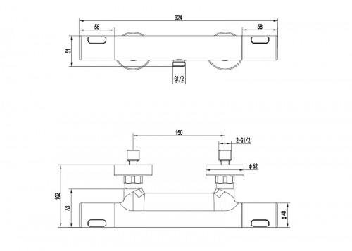 Смеситель для душа Aquatek Ника AQ1863CR  с термостатом цвет Хром