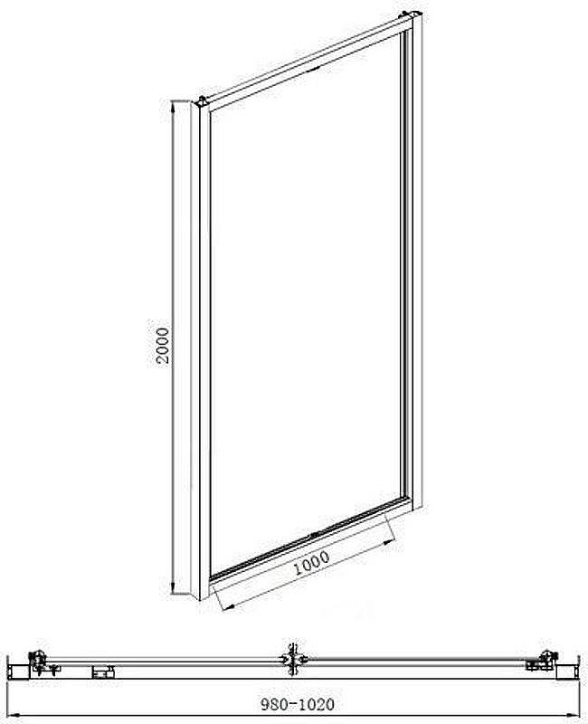 Душевая дверь Aquanet Alfa NAA6422 90 252214 профиль Хром стекло прозрачное