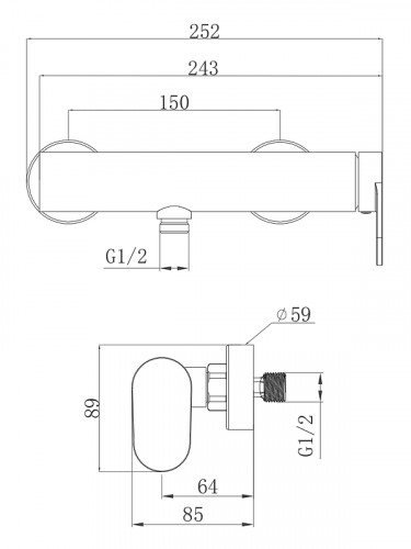 Смеситель для душа Agger Sweet A2720022 цвет Сатин матовый