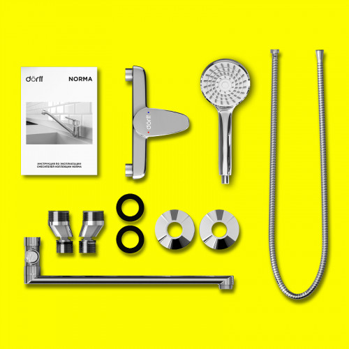 Смеситель для ванны Dorff Norma D1095000 универсальный Хром латунь на стену