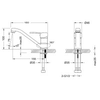 Смеситель для раковины Lemark Point LM0307C Хром латунь