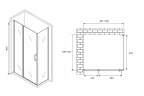 Душевой уголок Abber Sonnenstrand 100x70 AG04100BS-S70B профиль Черный стекло прозрачное