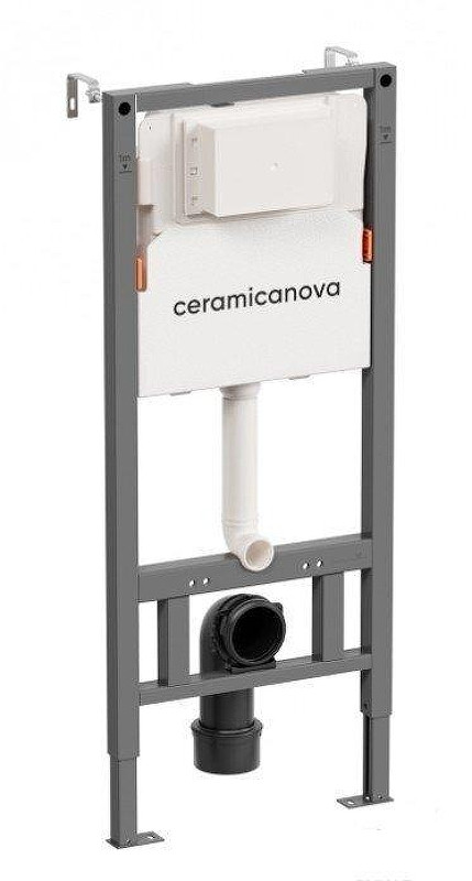 Унитаз с инсталляцией Ceramicanova Новый день (New day) CN3005_121002CH цвет Белый с сиденьем Микролифт и клавишей смыва цвет Хром глянцевый
