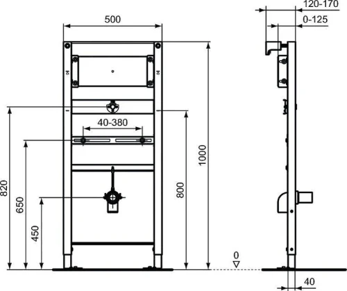 Инсталляция для писсуара Ideal Standard Prosys R016367 цвет Серый