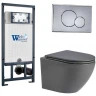 Комплект унитаза с инсталляцией WeltWasser MARBERG 507 + MERZBACH 043 MT-GR + MAR 507 RD-CR 10000011397 цвет Серый матовый с сиденьем Микролифт и клавишей смыва цвет Хром